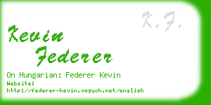 kevin federer business card